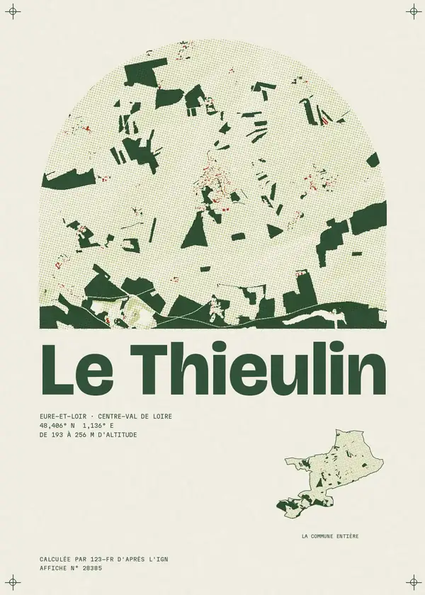 Affiche de Le Thieulin, calculée par 123-fr d'après l'IGN