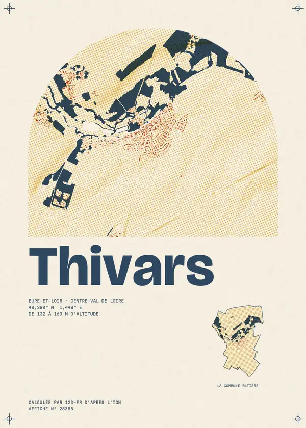 Affiche de Thivars, calculée par 123-fr d'après l'IGN
