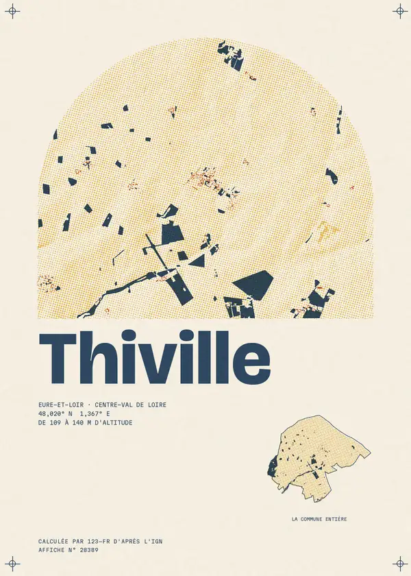 Affiche de Thiville, calculée par 123-fr d'après l'IGN