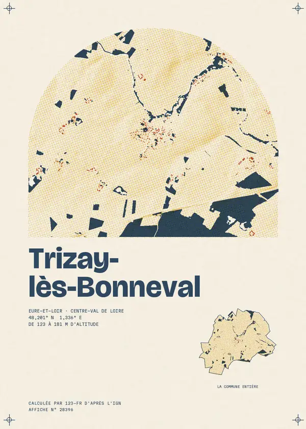 Affiche de Trizay-lès-Bonneval, calculée par 123-fr d'après l'IGN