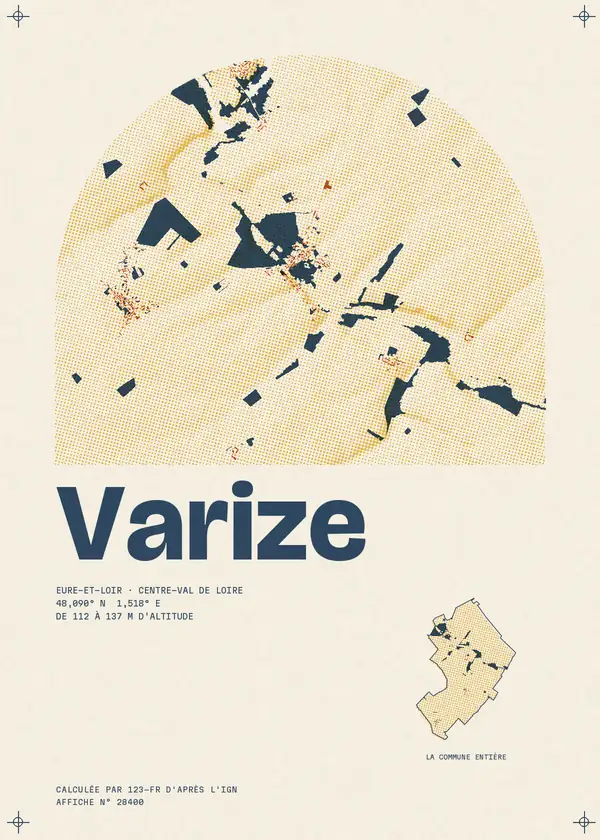 Affiche de Varize, calculée par 123-fr d'après l'IGN