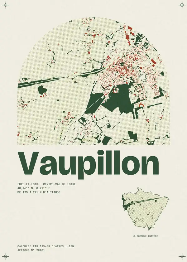 Affiche de Vaupillon, calculée par 123-fr d'après l'IGN