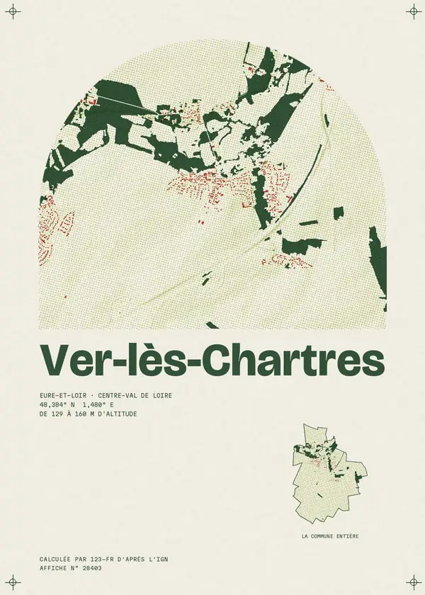 Affiche de Ver-lès-Chartres, calculée par 123-fr d'après l'IGN