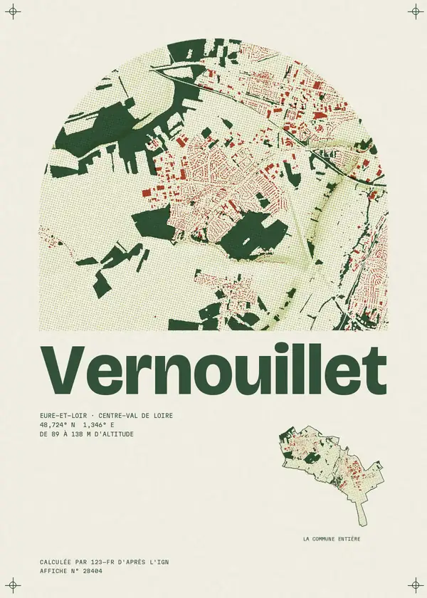 Affiche de Vernouillet, calculée par 123-fr d'après l'IGN