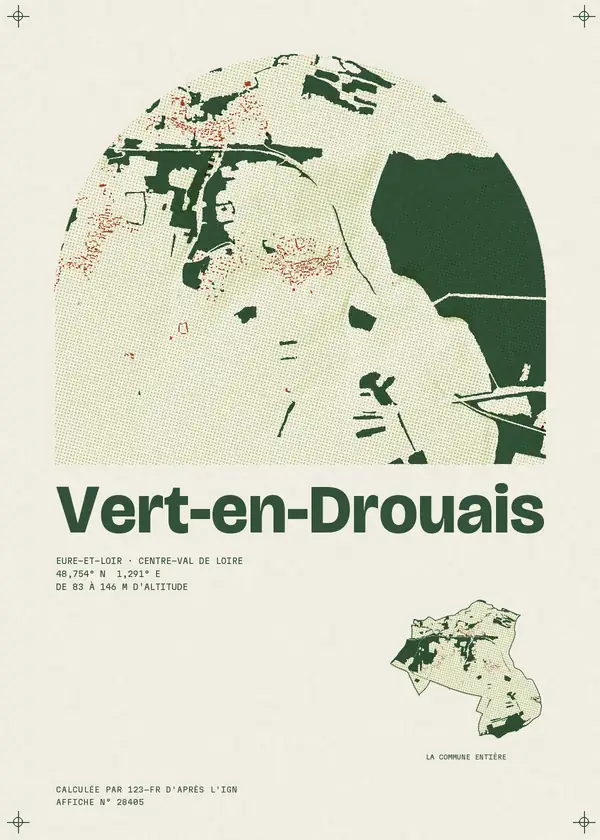 Affiche de Vert-en-Drouais, calculée par 123-fr d'après l'IGN