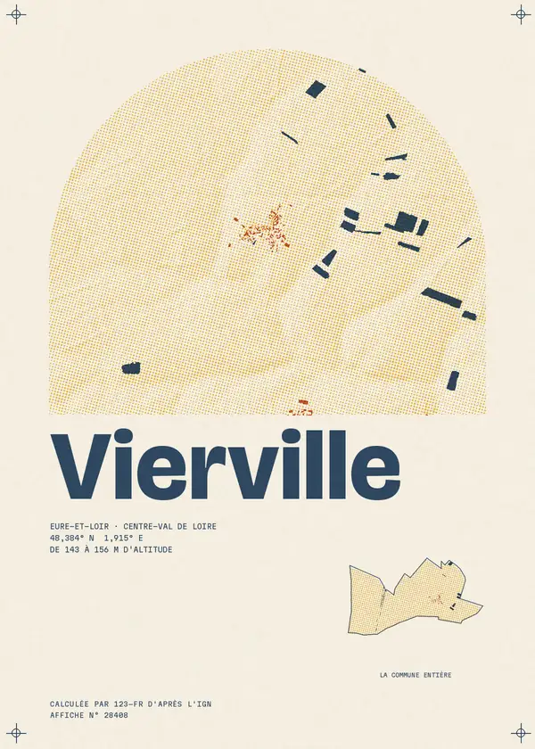 Affiche de Vierville, calculée par 123-fr d'après l'IGN