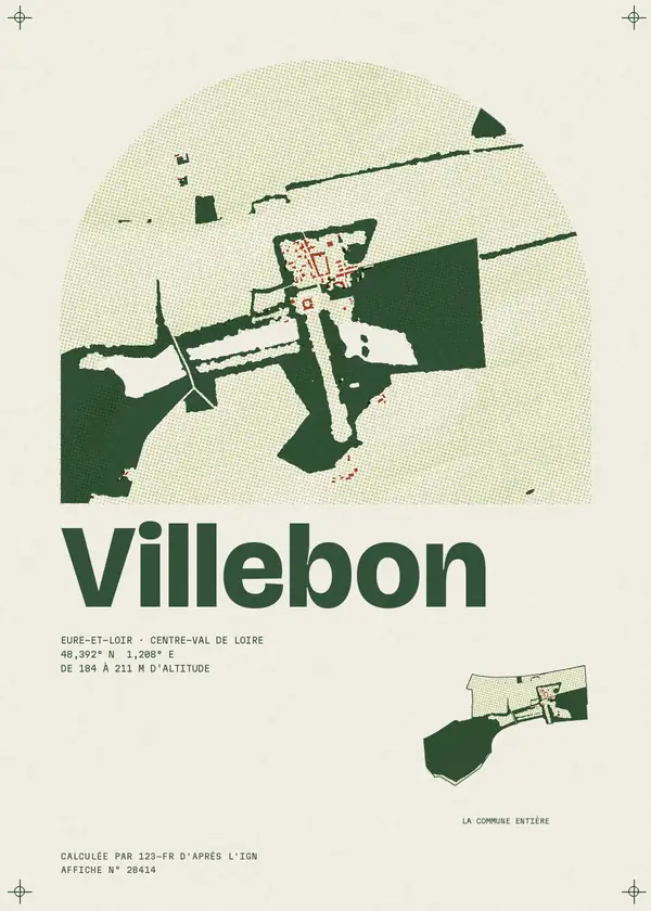 Affiche de Villebon, calculée par 123-fr d'après l'IGN
