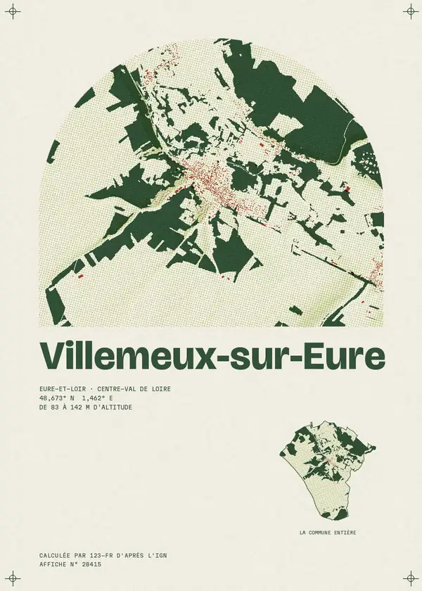 Affiche de Villemeux-sur-Eure, calculée par 123-fr d'après l'IGN