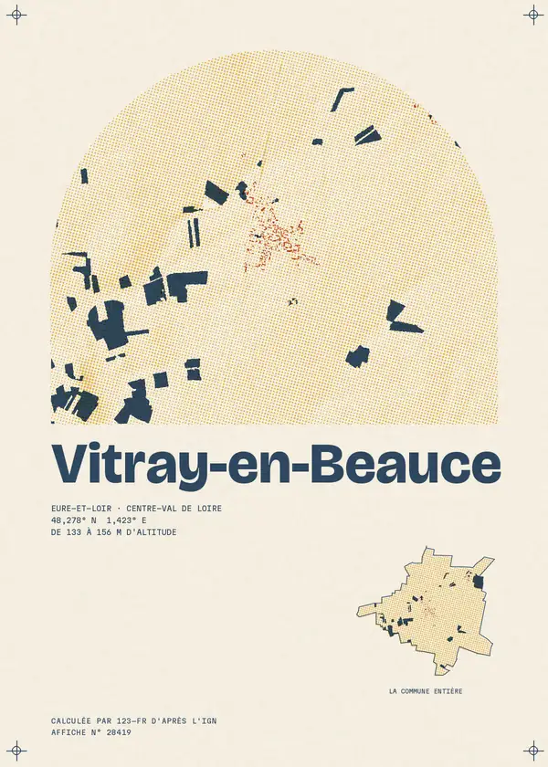 Affiche de Vitray-en-Beauce, calculée par 123-fr d'après l'IGN