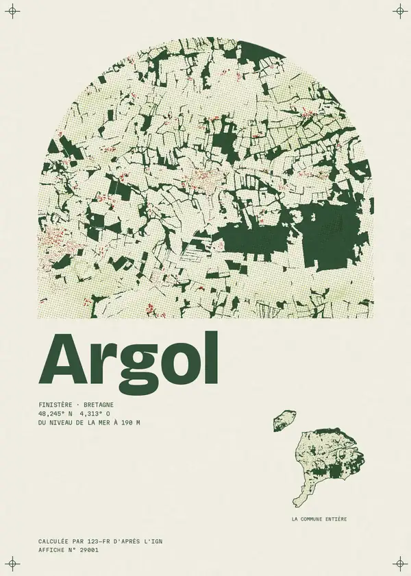 Affiche de Argol, calculée par 123-fr d'après l'IGN
