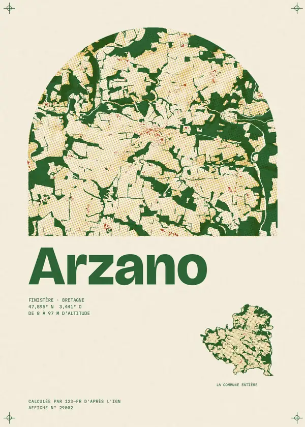 Affiche de Arzano, calculée par 123-fr d'après l'IGN