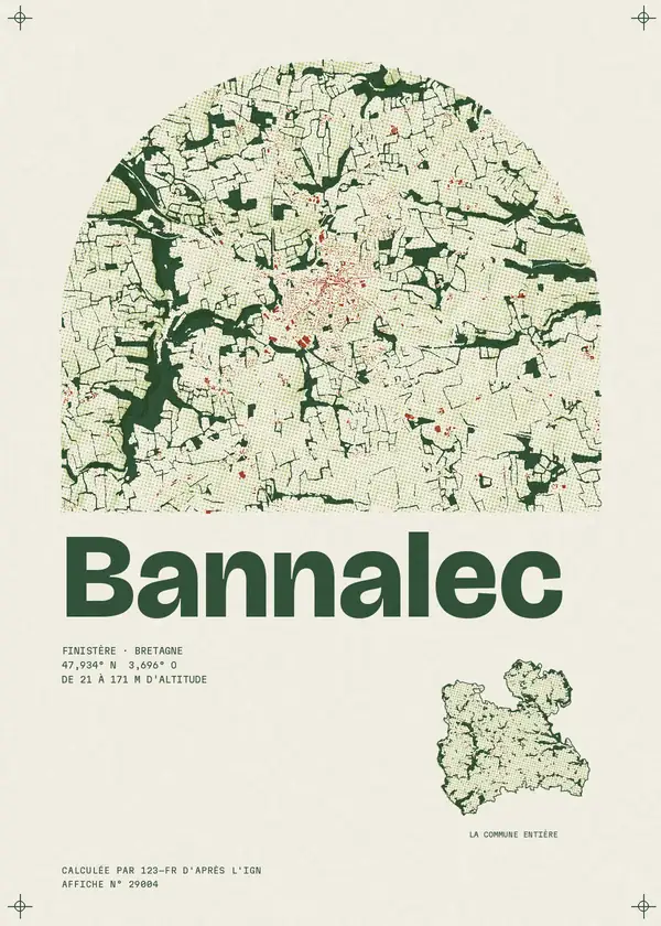 Affiche de Bannalec, calculée par 123-fr d'après l'IGN