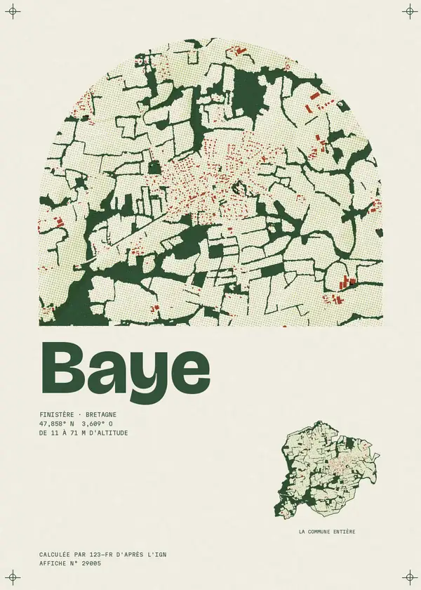 Affiche de Baye, calculée par 123-fr d'après l'IGN