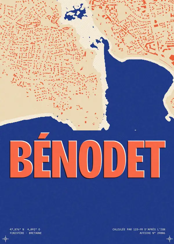 Affiche de Bénodet, calculée par 123-fr d'après l'IGN