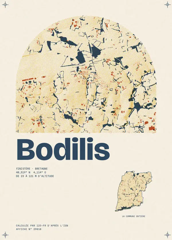 Affiche de Bodilis, calculée par 123-fr d'après l'IGN