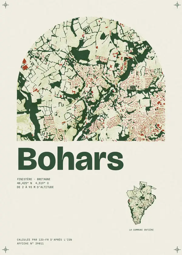 Affiche de Bohars, calculée par 123-fr d'après l'IGN