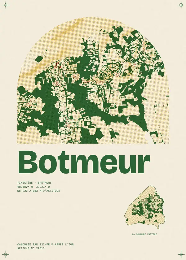 Affiche de Botmeur, calculée par 123-fr d'après l'IGN