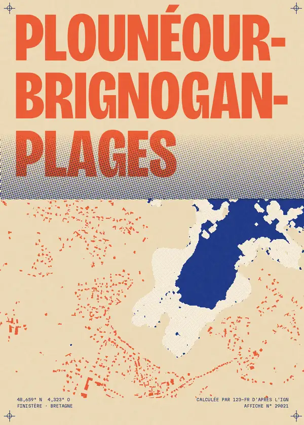 Affiche de Plounéour-Brignogan-plages, calculée par 123-fr d'après l'IGN