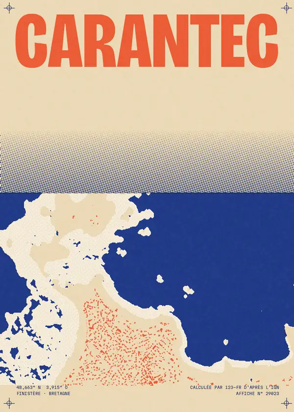 Affiche de Carantec, calculée par 123-fr d'après l'IGN