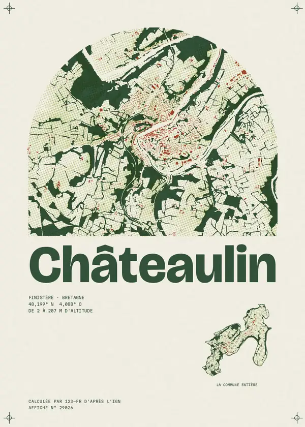Affiche de Châteaulin, calculée par 123-fr d'après l'IGN