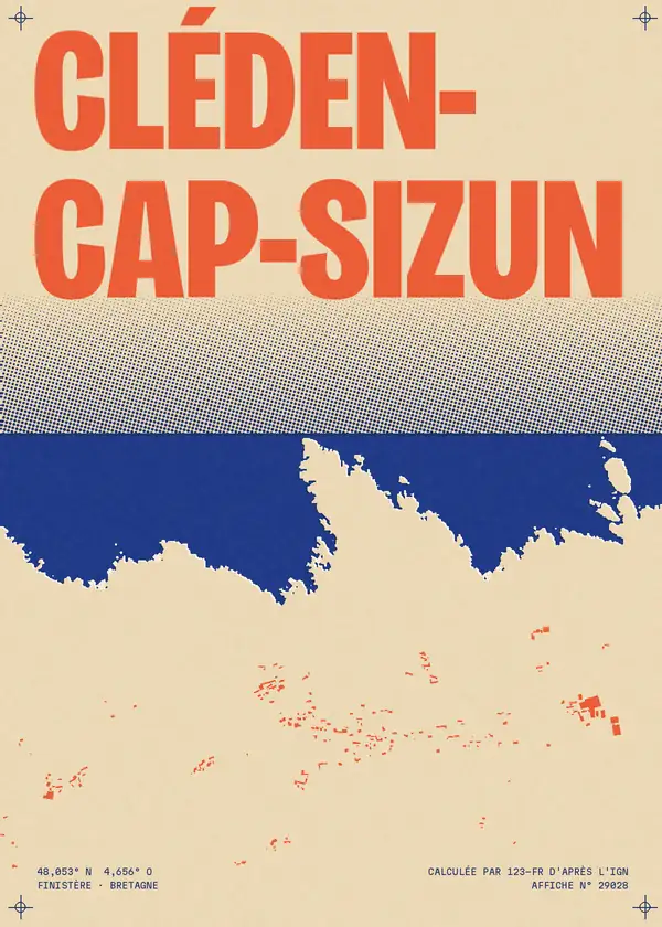 Affiche de Cléden-Cap-Sizun, calculée par 123-fr d'après l'IGN