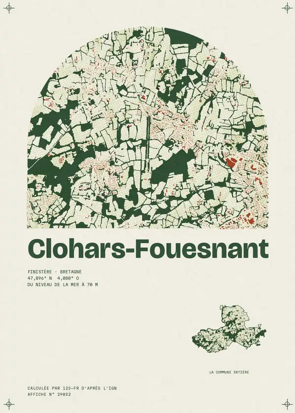 Affiche de Clohars-Fouesnant, calculée par 123-fr d'après l'IGN
