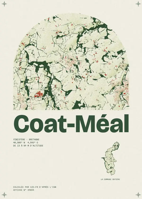 Affiche de Coat-Méal, calculée par 123-fr d'après l'IGN