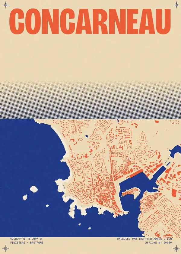 Affiche de Concarneau, calculée par 123-fr d'après l'IGN
