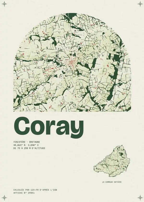 Affiche de Coray, calculée par 123-fr d'après l'IGN