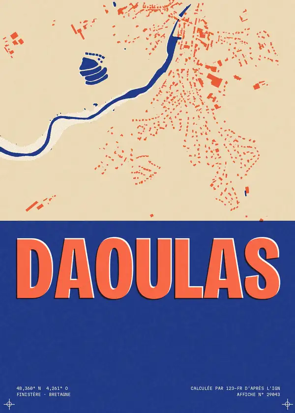 Affiche de Daoulas, calculée par 123-fr d'après l'IGN
