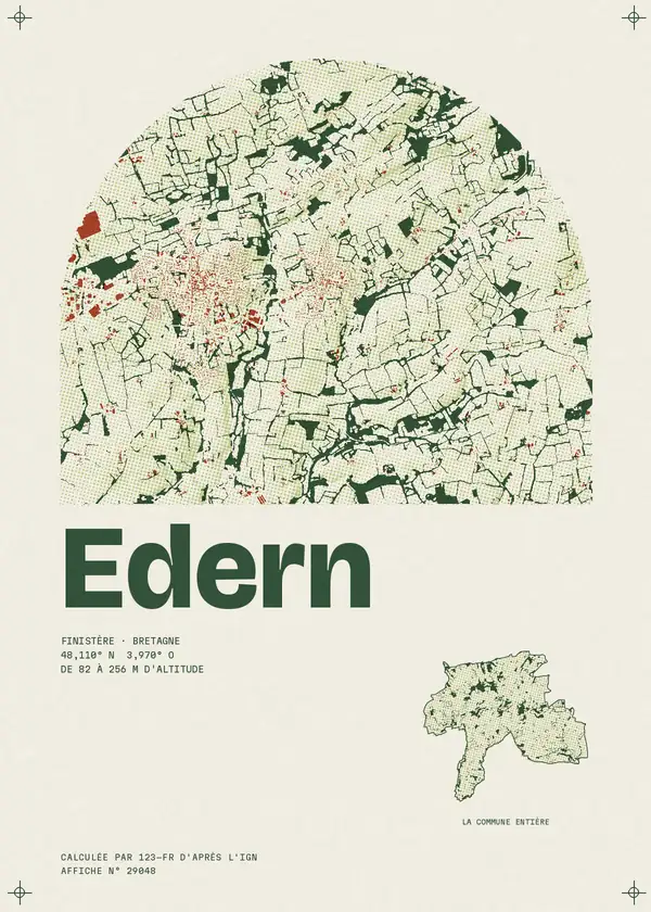 Affiche de Edern, calculée par 123-fr d'après l'IGN