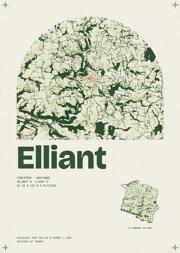 Affiche de Elliant, calculée par 123-fr d'après l'IGN