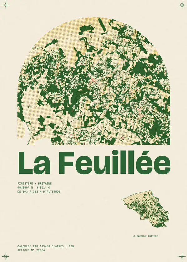 Affiche de La Feuillée, calculée par 123-fr d'après l'IGN