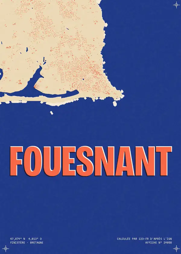 Affiche de Fouesnant, calculée par 123-fr d'après l'IGN