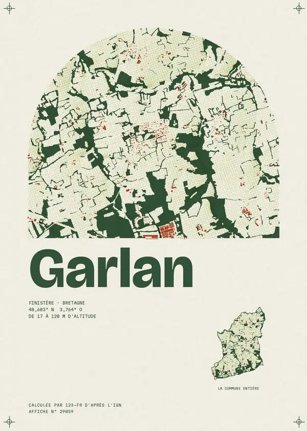 Affiche de Garlan, calculée par 123-fr d'après l'IGN