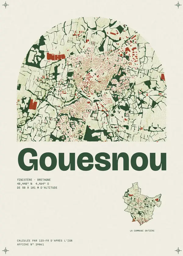 Affiche de Gouesnou, calculée par 123-fr d'après l'IGN