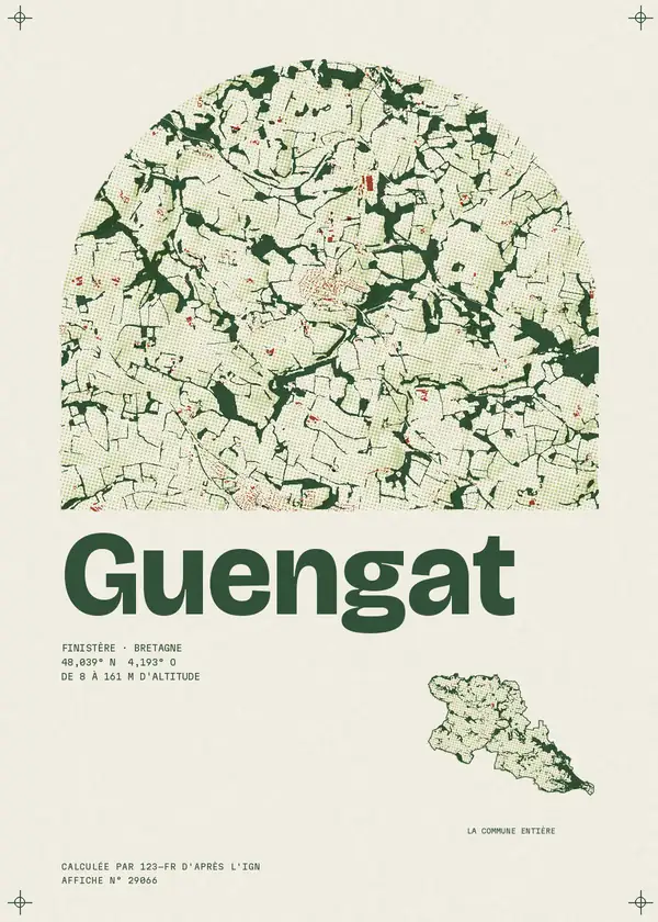 Affiche de Guengat, calculée par 123-fr d'après l'IGN