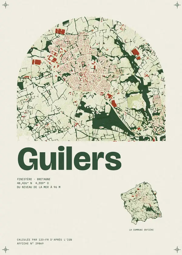 Affiche de Guilers, calculée par 123-fr d'après l'IGN