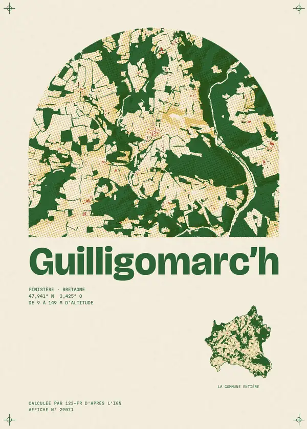 Affiche de Guilligomarc'h, calculée par 123-fr d'après l'IGN