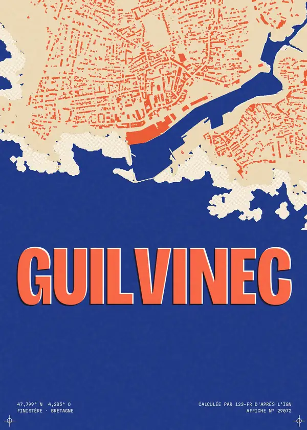 Affiche de Guilvinec, calculée par 123-fr d'après l'IGN
