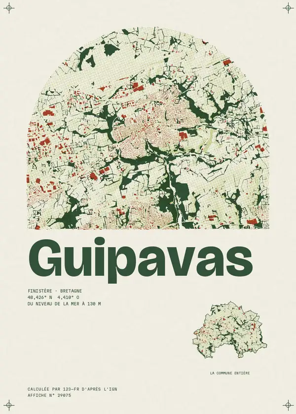 Affiche de Guipavas, calculée par 123-fr d'après l'IGN
