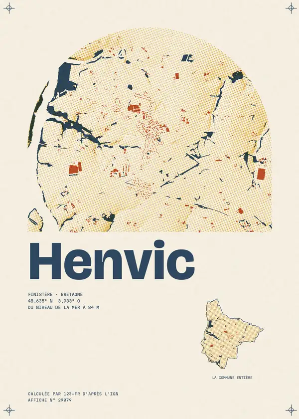 Affiche de Henvic, calculée par 123-fr d'après l'IGN