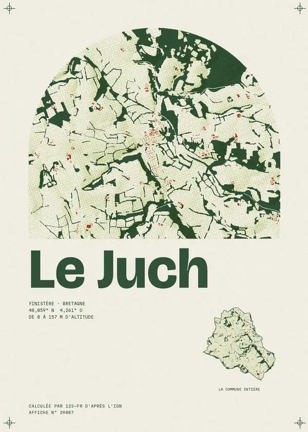 Affiche de Le Juch, calculée par 123-fr d'après l'IGN