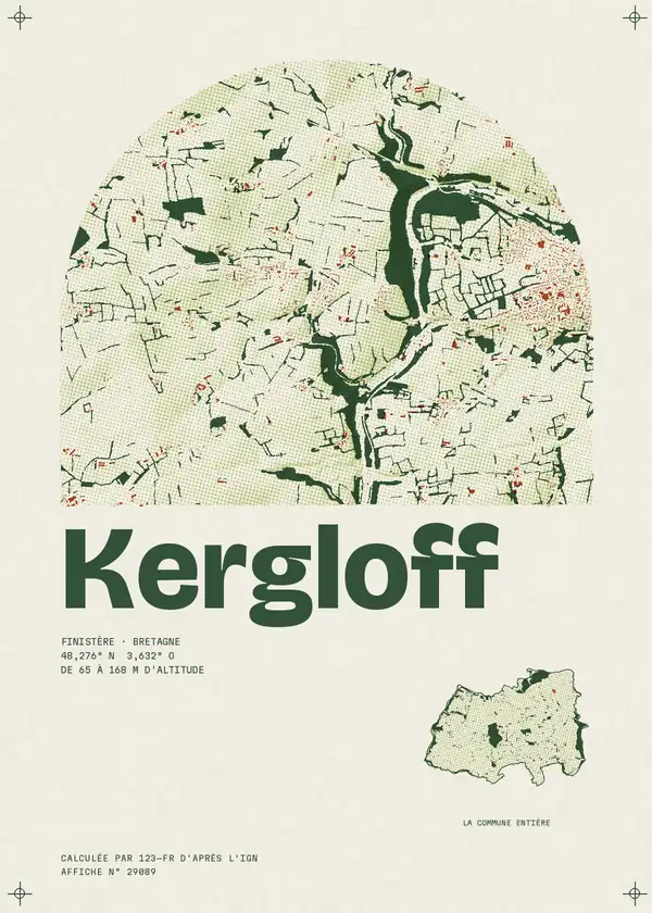 Affiche de Kergloff, calculée par 123-fr d'après l'IGN