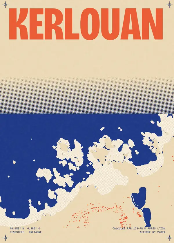 Affiche de Kerlouan, calculée par 123-fr d'après l'IGN
