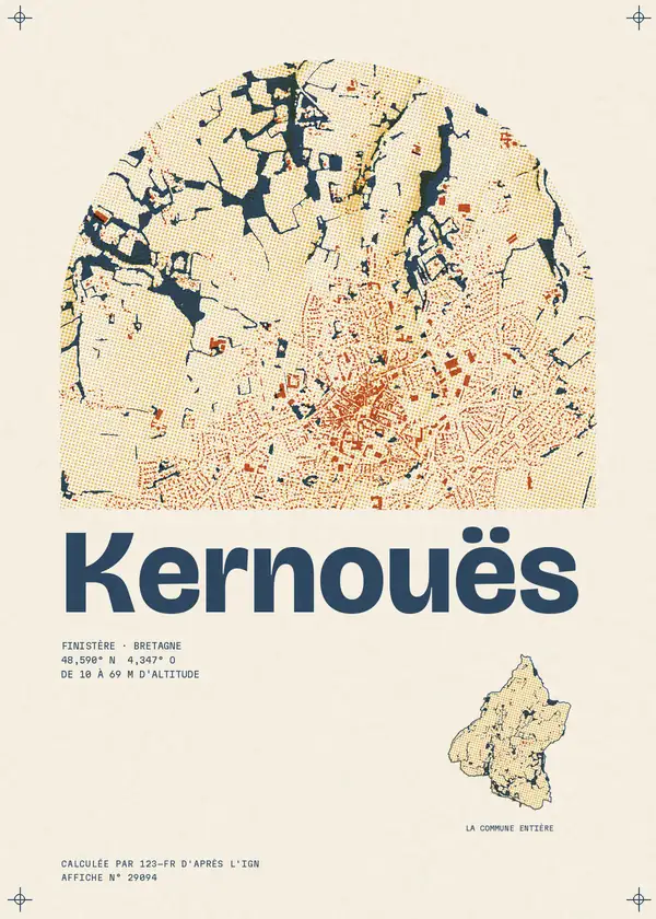Affiche de Kernouës, calculée par 123-fr d'après l'IGN