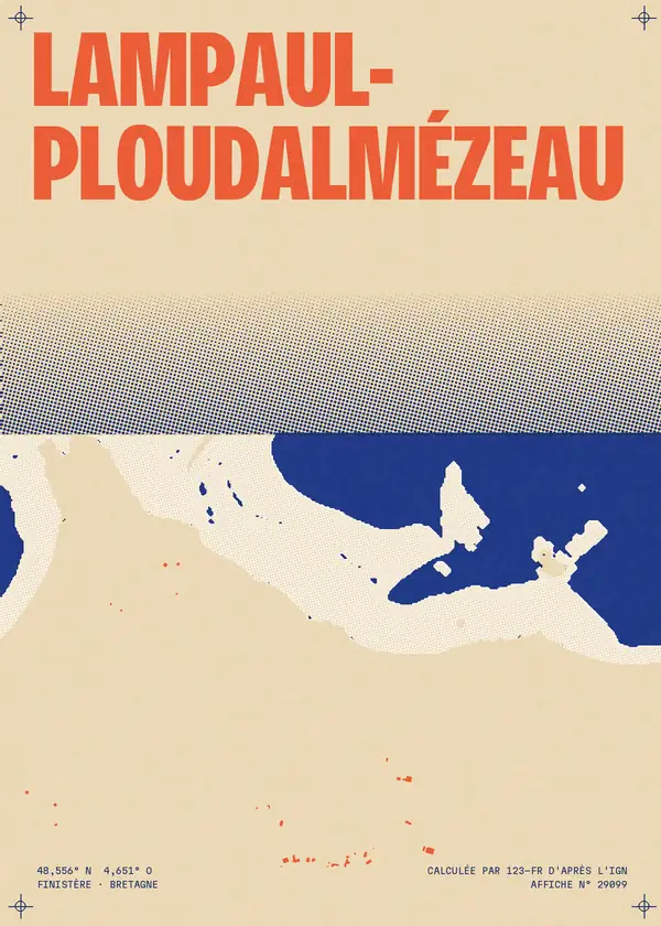 Affiche de Lampaul-Ploudalmézeau, calculée par 123-fr d'après l'IGN