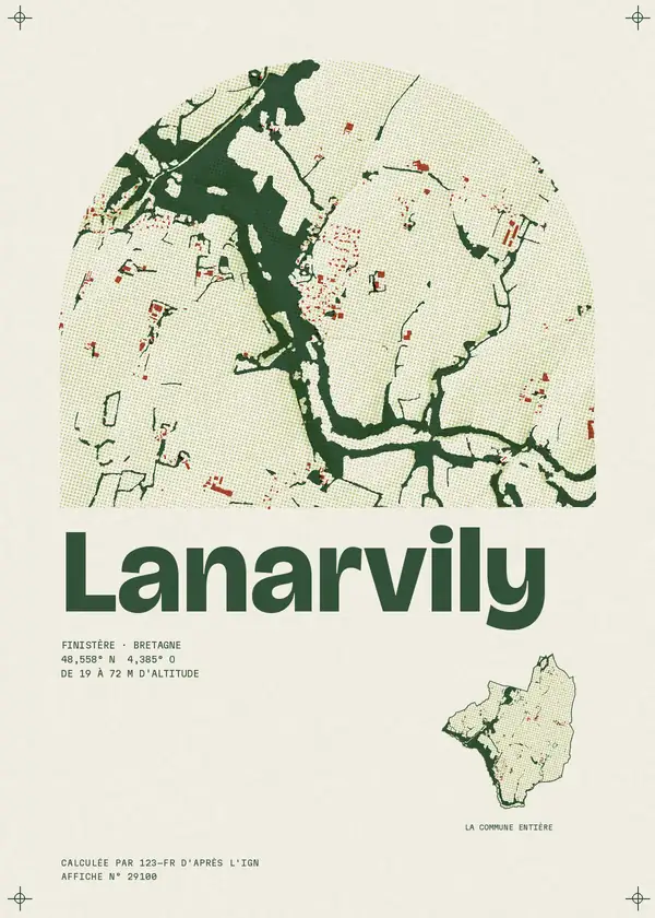 Affiche de Lanarvily, calculée par 123-fr d'après l'IGN