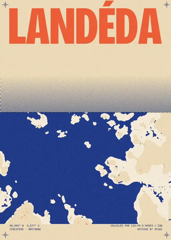 Affiche de Landéda, calculée par 123-fr d'après l'IGN