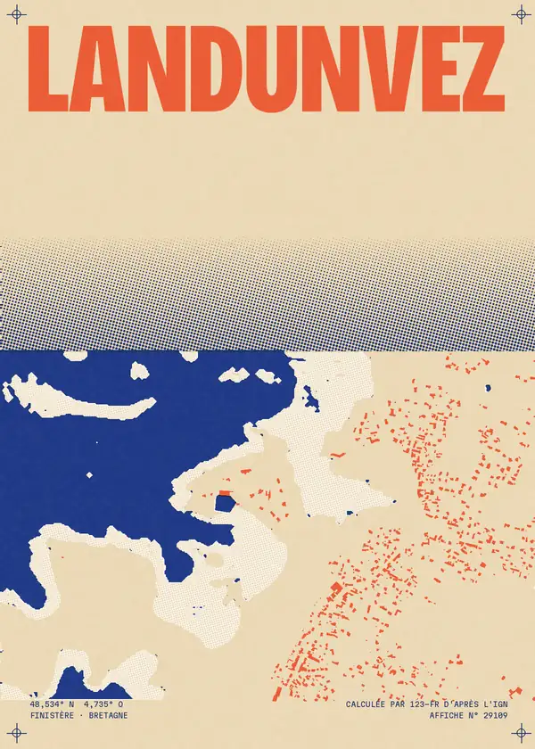 Affiche de Landunvez, calculée par 123-fr d'après l'IGN